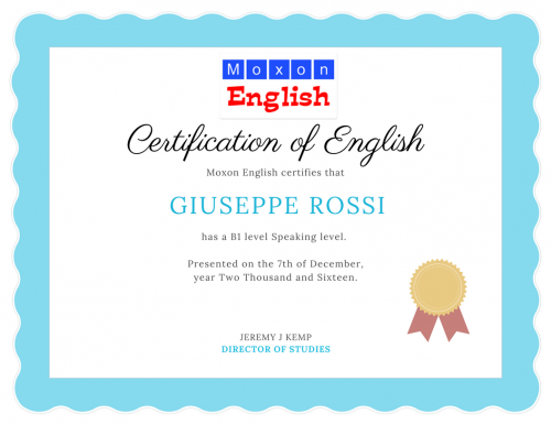 Certificato Livello Speaking
